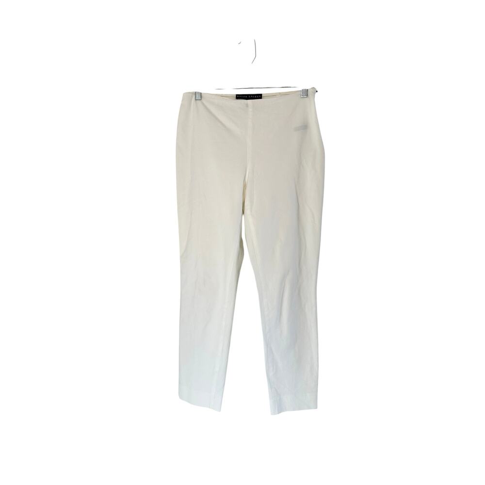 Ralph Lauren Black Label White Work Office Skinny Leg Trouser Dress Pants Size 6